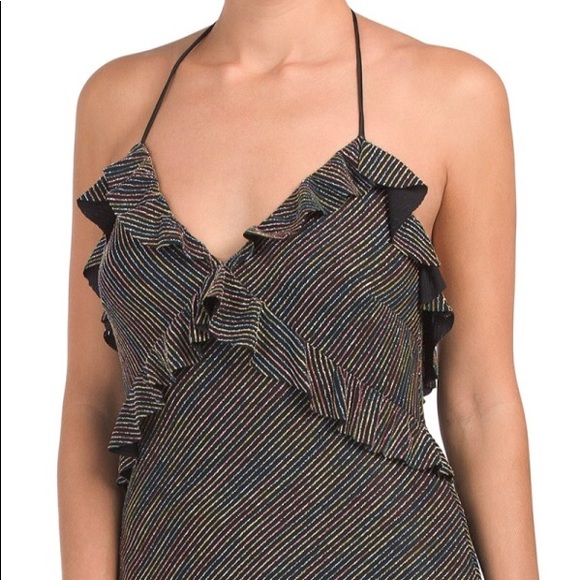 NWT Jill Jill Stuart Metallic Halter Gown - Picture 6 of 6